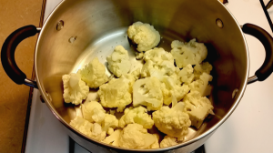 Chopped Cauliflower in Pot